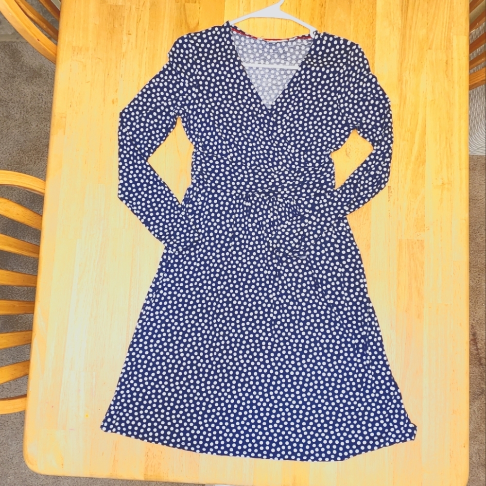 Boden Navy Blue Polka Dot dress